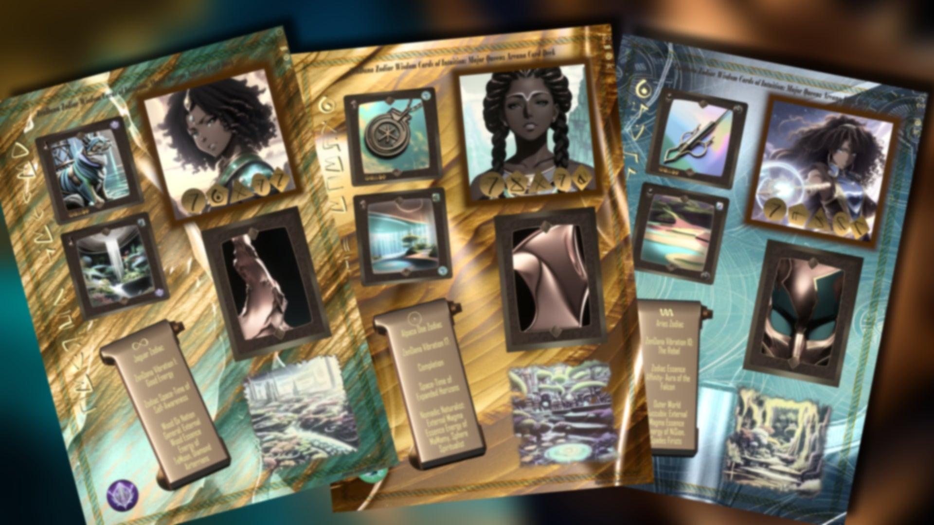 ZenDana Zodiac Wisdom Cards of Intuition Primordial Grimoires: Major Zodiac Queenz Arcana Card Deck Guide Vol. 1